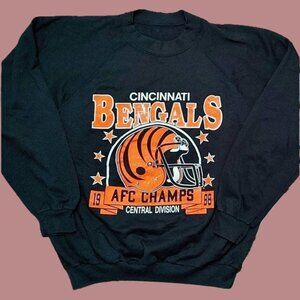 Vtg 1988 NFL Cincinnati Bengals AFC Champs Trench Made in USA Crew Sweatshirt
